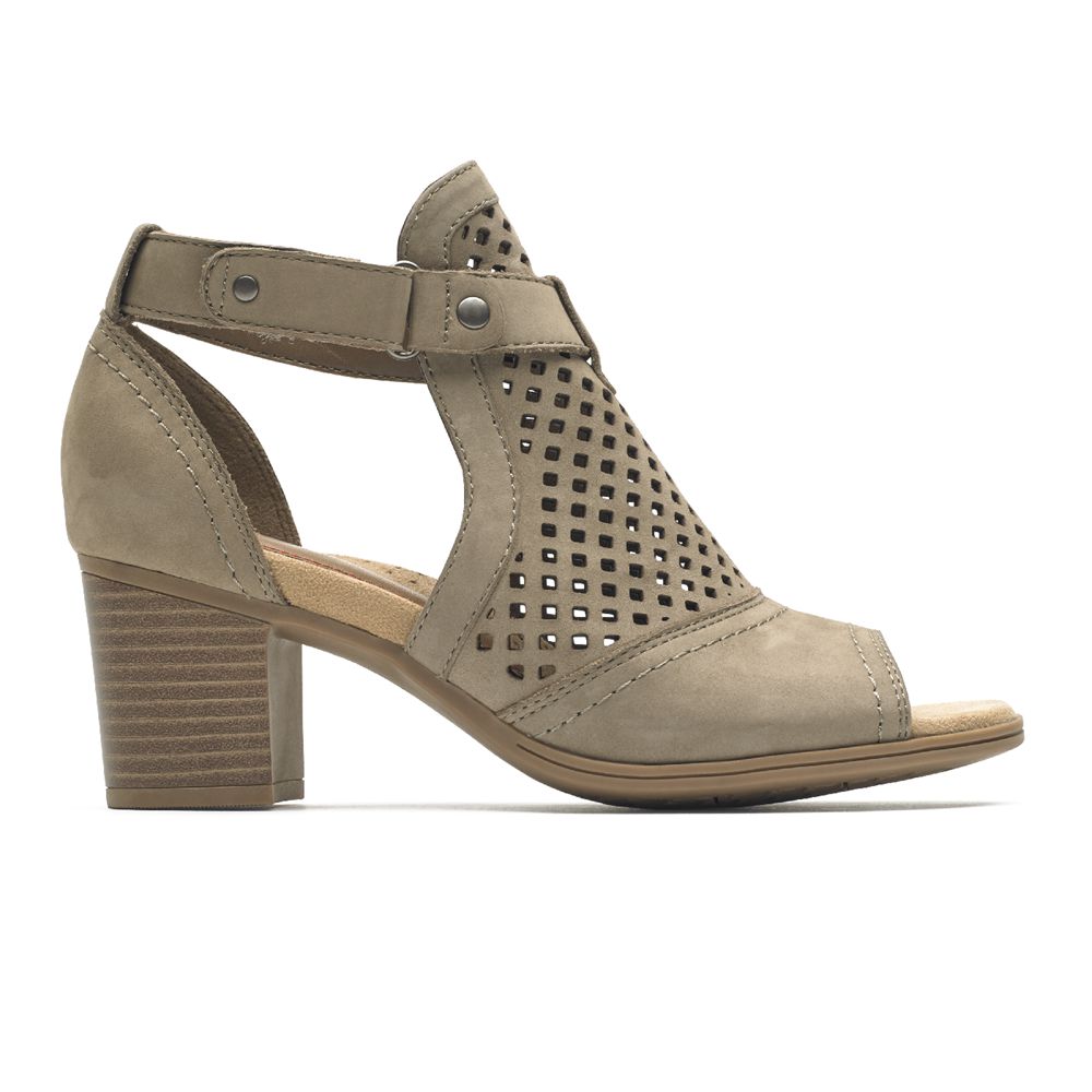 Sandale Cu Toc Rockport Dama Cobb Hill Hattie Hi Cuff Taupe - Romania 2385-SKDLZ